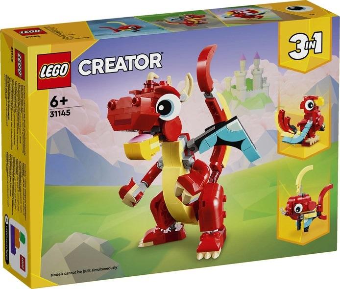 LEGO Creator 3in1 31145 Ruchome Figurki Czerwony smok Feniks Ryba 3w1