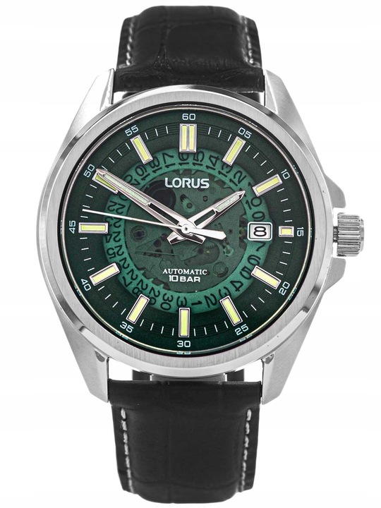 MĘSKI ZEGAREK LORUS RU409AX9 CZARNY NA PASKU AUTOMATYCZNY DATOWNIK 100M