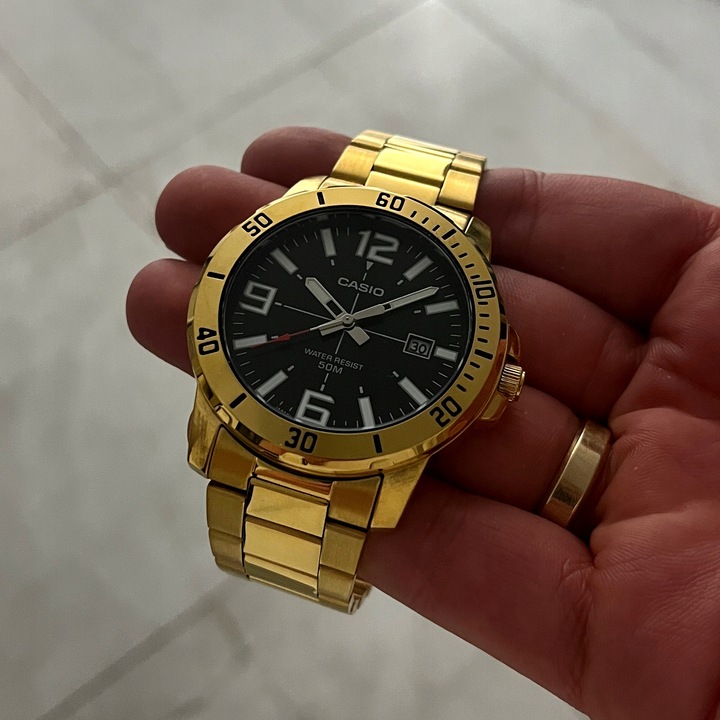 LUKSUSOWY MĘSKI ZŁOTY ZEGAREK CASIO 24K CERTYFIKAT / UNIKATOWY PREZENT