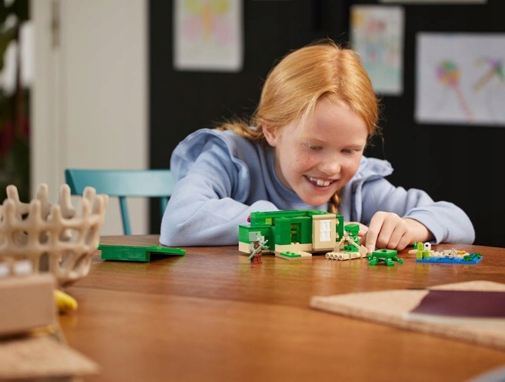 KLOCKI LEGO | MINECRAFT 21254 DOMEK NA PLAŻY ŻÓŁWI FIGURKI ZABAWKI + TORBA