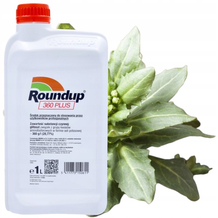ROUNDUP RANDAP NA CHWASTY chwastobójczy glifosat środek koncentrat 1L BAYER