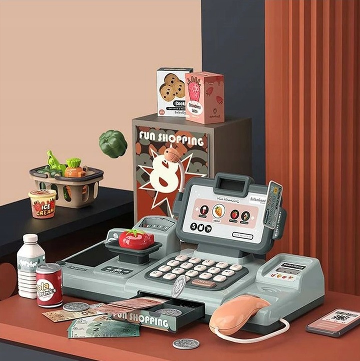 INTERAKTYWNA DUŻA KASA FISKALNA SKLEPOWA TAŚMA WAGA AKCESORIA MIKROFON