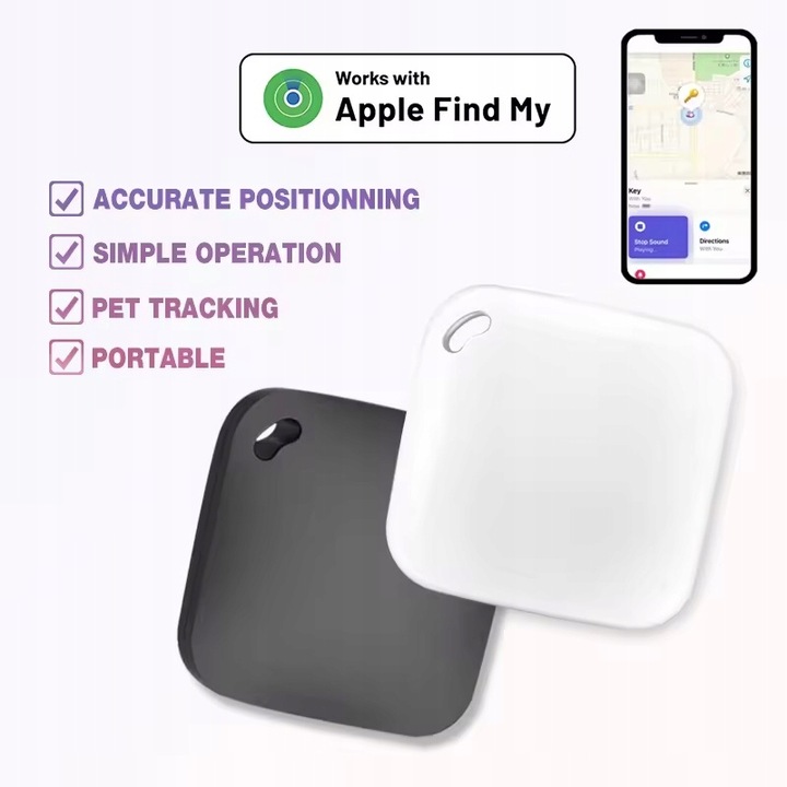 Lokalizator Kluczy Torby Smart Air Tag MFI Apple Find My BLE 5.2 - Czarny
