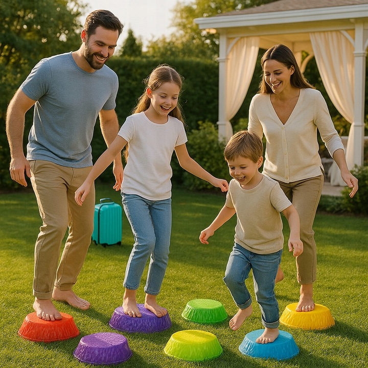 KAMIENIE BALANSUJĄCE SWIECĄCE TRENING RÓWNOWAGI SENSORYCZNE OGRODOWE 10szt.