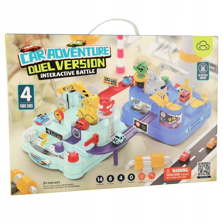 MEGA INTERAKTYWNY TOR PRZESZKÓD WYŚCIGOWY 2 GRACZY POJAZDY + HELIKOPTERY