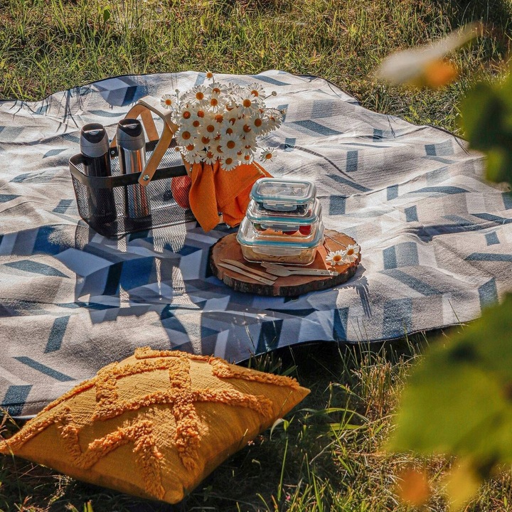 KOC PLAŻOWY Piknikowy z IZOLACJĄ Mata Polarowy DUŻY Tadar 200 x 200 cm