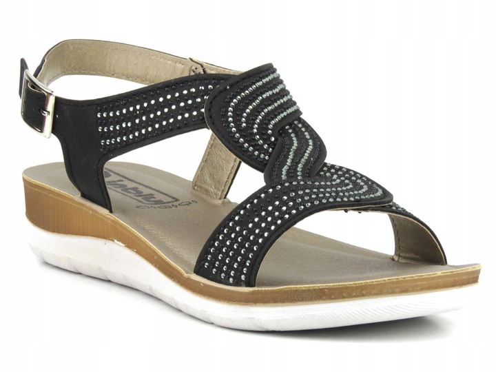 SANDAŁKI DAMSKIE INBLU BV-33 CZARNE LEKKIE LATO 36