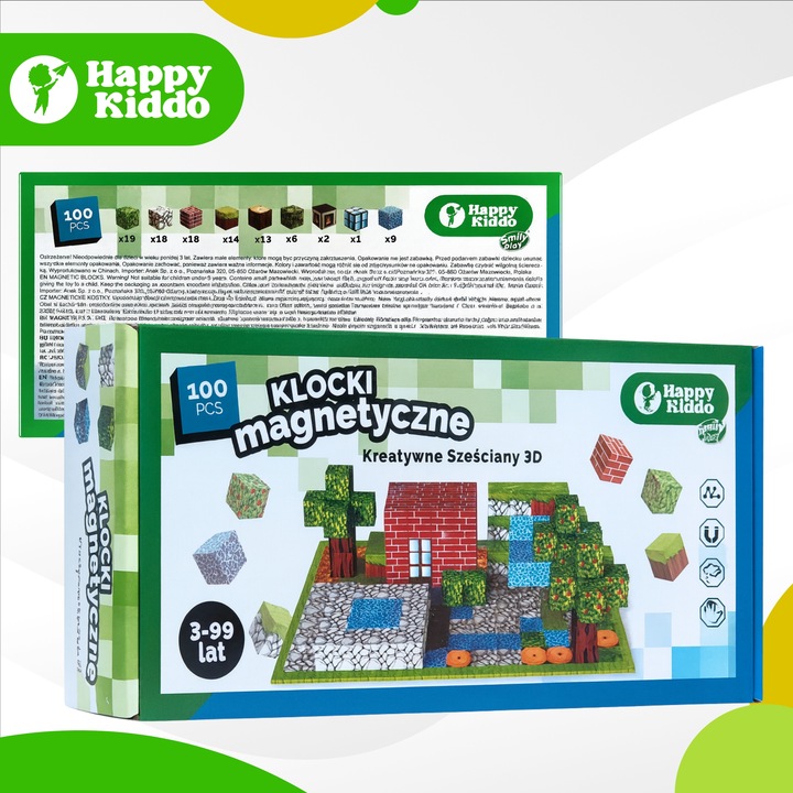 Klocki magnetyczne kreatywne sześciany piksele bloki 100 klocków 3D silne