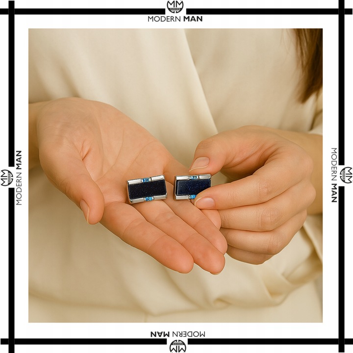 Spinki do Mankietów Eleganckie Spinki do Koszuli+ Pudełko Prezent dla Niego