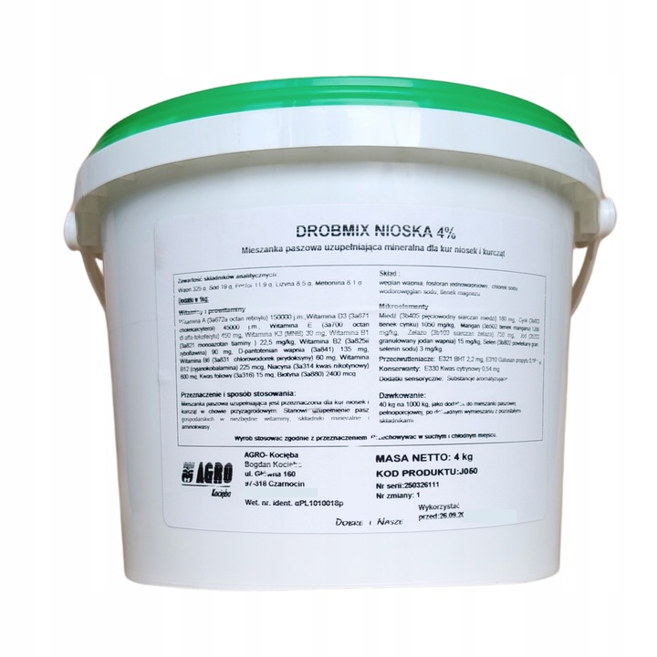 Witaminy i minerały dla kur niosek na jajka nieśność DROBMIX NIOSKA 4%, 4kg