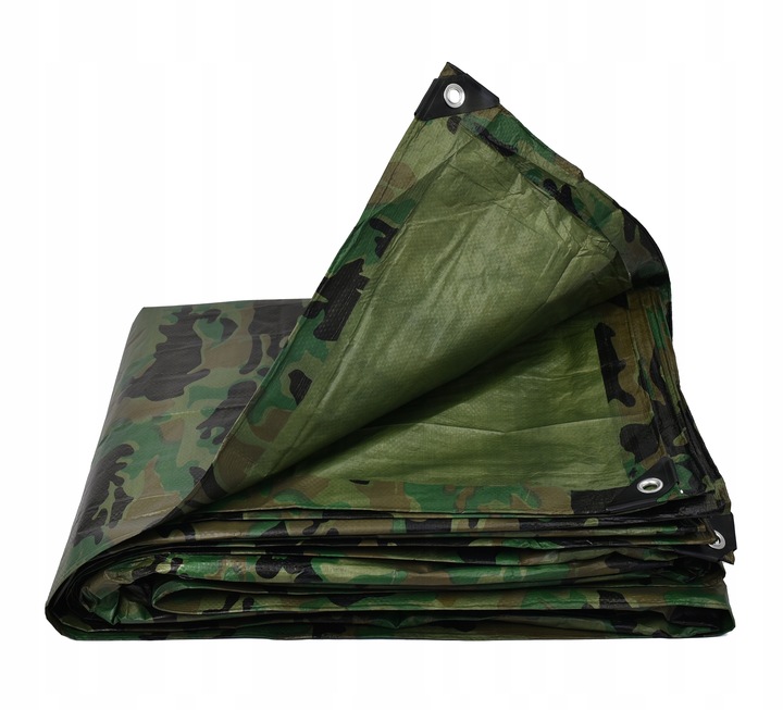 PLANDEKA 4X5 m TARP MORO MASKUJĄCA KAMUFLAŻOWA WZMACNIANA MOCNA PŁACHTA