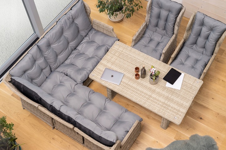 Duża PODUSZKA OGRODOWA na meble poduszka NA HUŚTAWKĘ ŁAWKĘ 180x60x50 szara