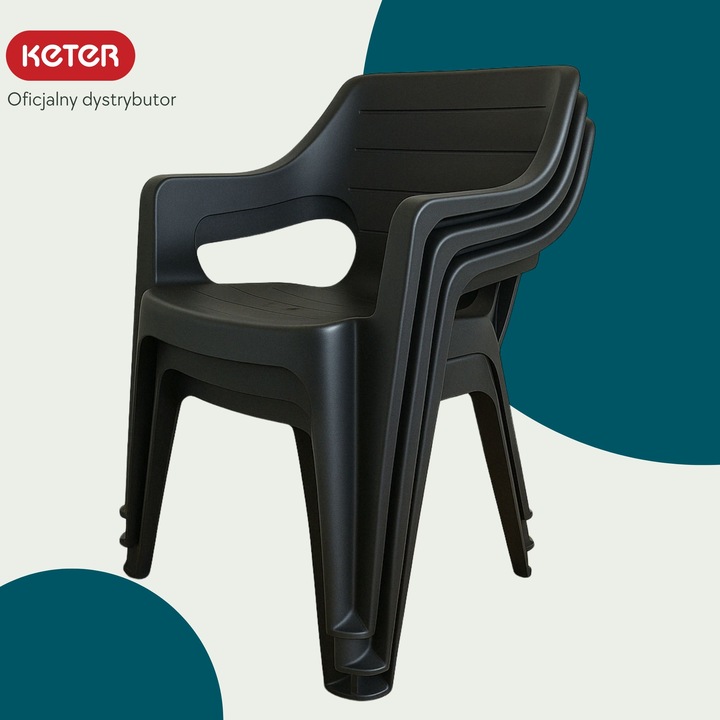 Allibert Krzesło ogrodowe Bilbao lowback chair graphite