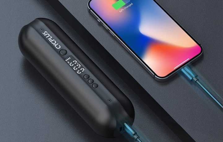 Cycplus Elektryczna Pompka Do Piłek Opon Z Funkcją Powerbanka 2x2600mah