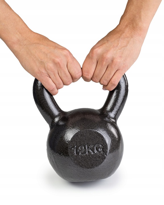 KETTLEBELL ODWAŻNIK DO ĆWICZEŃ KETTLE HANTLA HANTEL ŻELIWNY FITNESS 12KG
