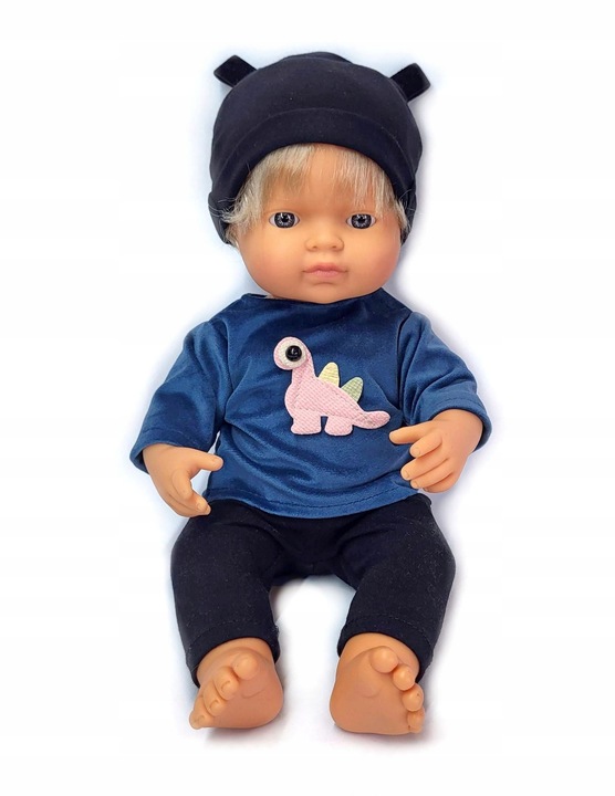 Ubranko dla lalek Koplet bluzka + getry+ czapka Miniland 32-38 cm kolory