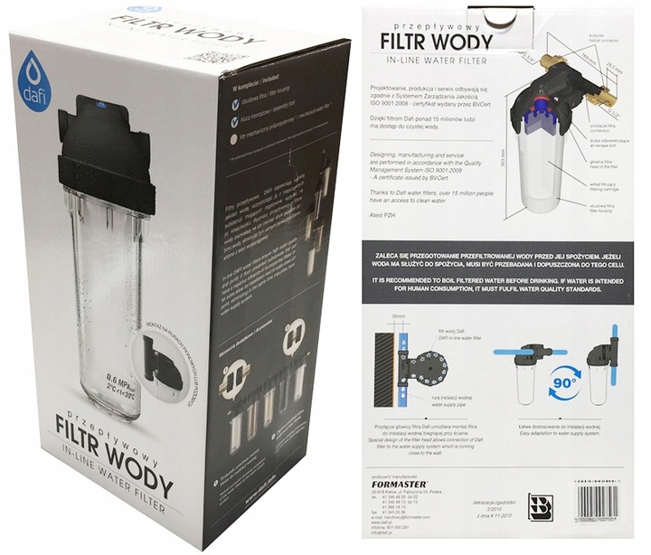 EKO-DAFI Obudowa filtru Przepływowego wody+ klucz