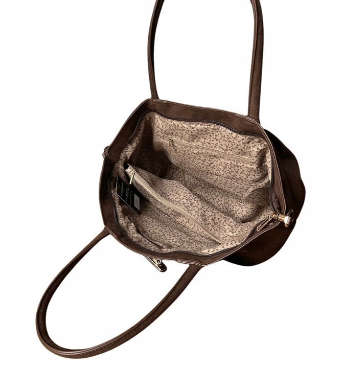 Flora&Co czekoladowa torebka shopper brązowy torebka ciemny brąz A4