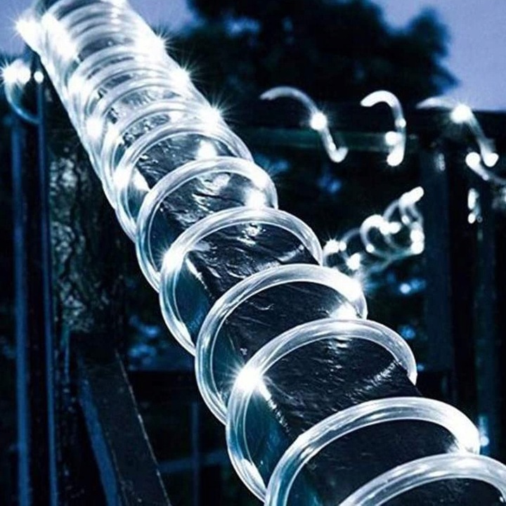 PIĘKNY JASNY WĄŻ ŚWIETLNY Z BROKATEM LED LAMPKI OZDOBNE CHOINKOWE 10M ZEW.