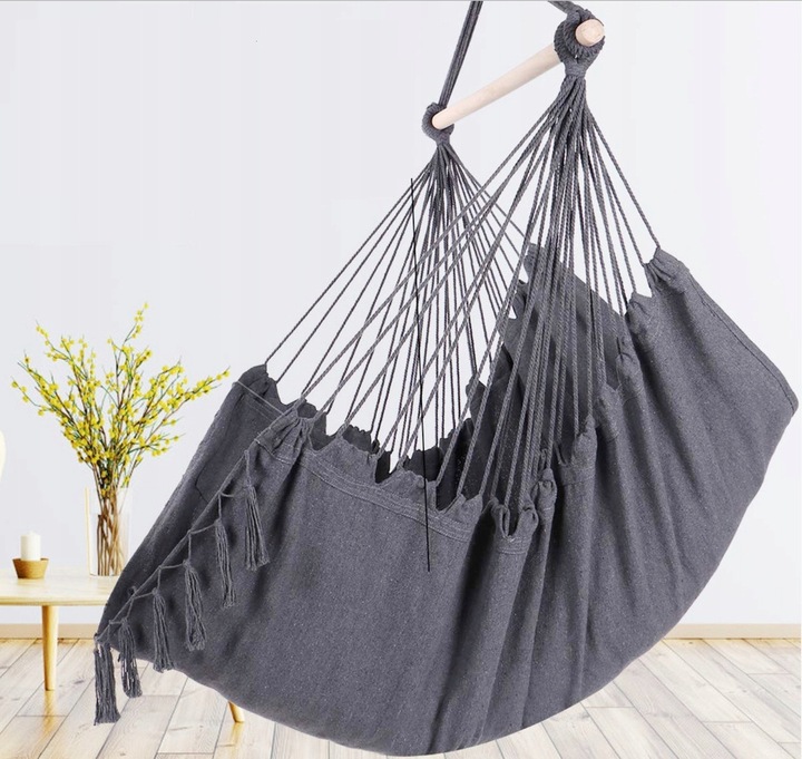 Ciemno szary Antracyt hamak brazylijski kokon huśtawka ogrodowa poduszki