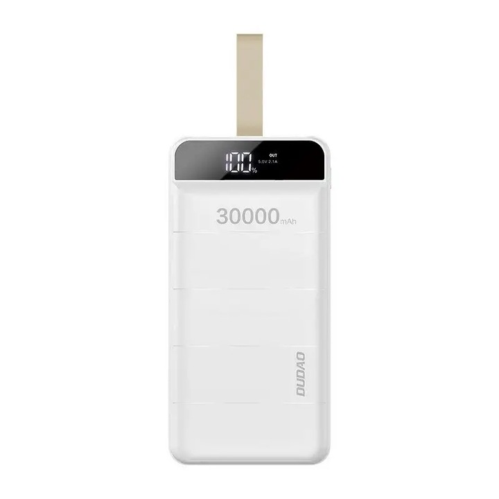 DUDAO DUŻY MOCNY POWERBANK 30000 mAh 2x USB / USB C Z LAMPKĄ LED