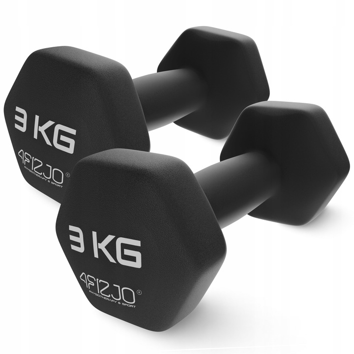 HANTLE CIĘŻARKI DO ĆWICZEŃ HANTELKI ŻELIWNE ANTYPOŚLIZGOWE ZESTAW 2x3 KG