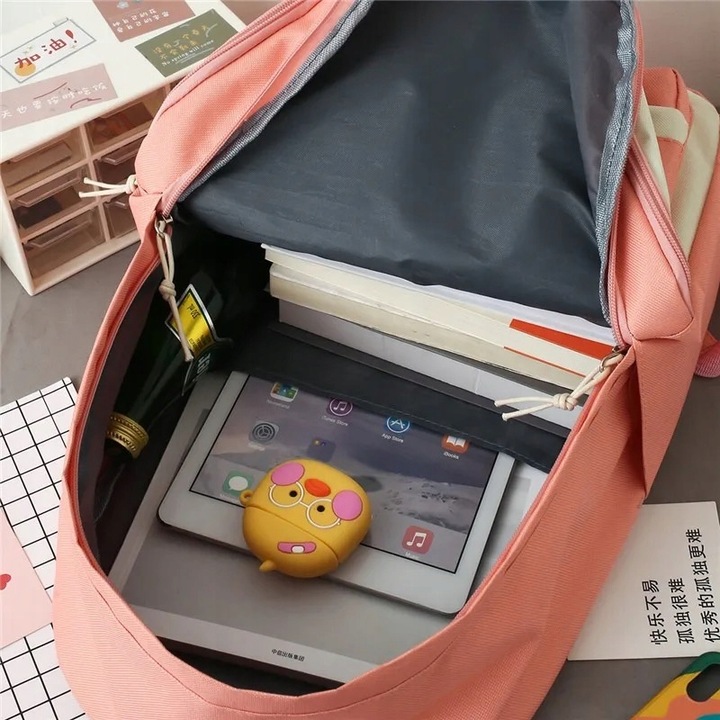 PLECAK SZKOLNY KOT KOTEK MŁODZIEŻOWY + PIÓRNIK CZARNY ZESTAW Z KOTKIEM 5w1