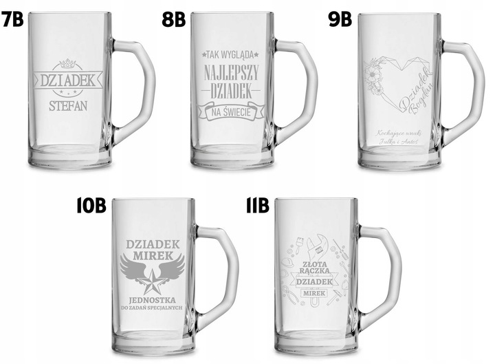 Duży kufel do piwa na prezent z grawerem 640ml logo tekst urodziny