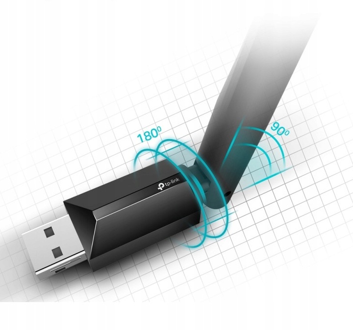 Karta sieciowa WIFI USB TP-LINK Adapter AC650 + ANTENA 5GHz Zewnetrzna DUAL