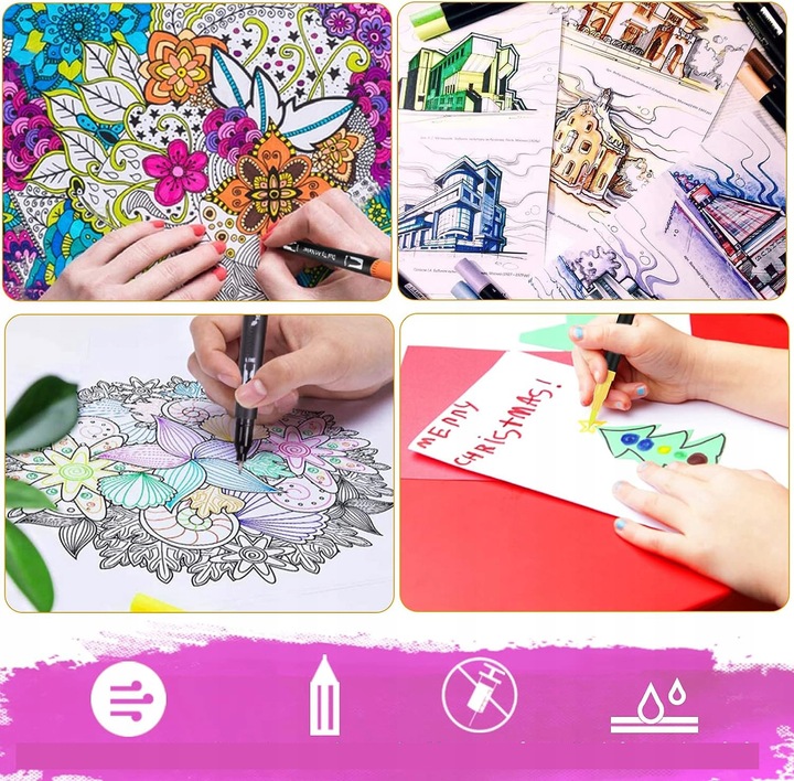 100 KOLORÓW DŁUGOPISY PISAKÓW DUAL BRUSH AKWARELI