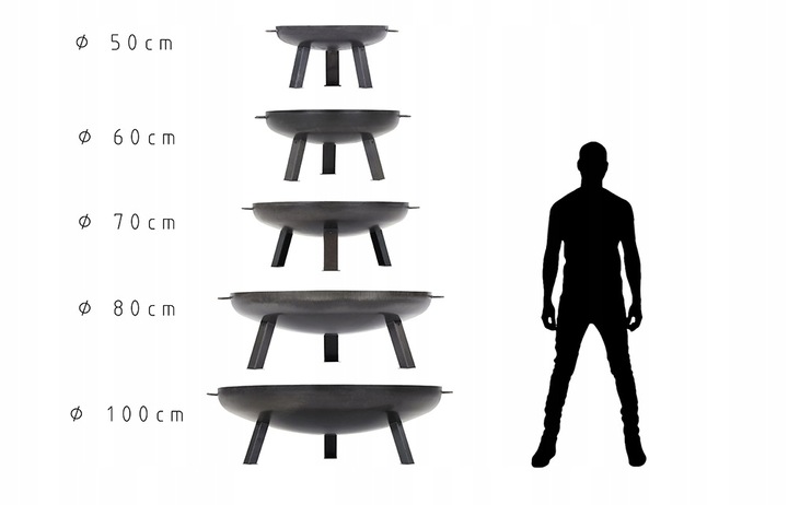 Palenisko Ogrodowe 80cm Duże na Ognisko Grill + GRATIS