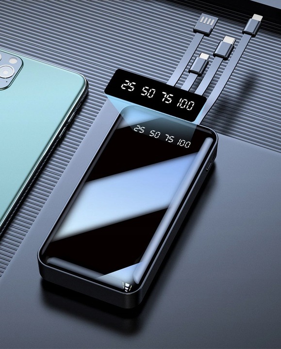 POWER BANK ŁADOWARKA 2,1A 4x KABLE 10000 mAh