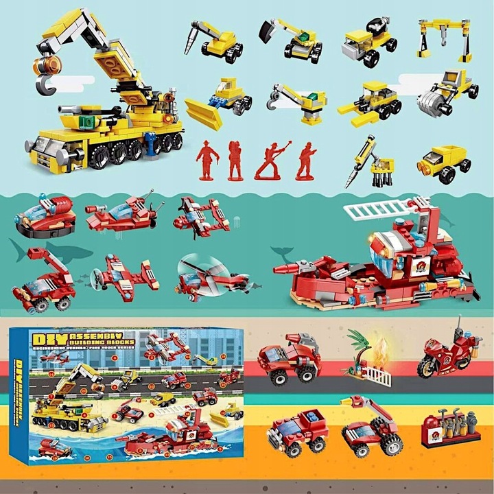 KALENDARZ ADWENTOWY DLA DZIECI KLOCKI STRAŻ POŻARNA POJAZDY PREZENT MIKOŁAJ