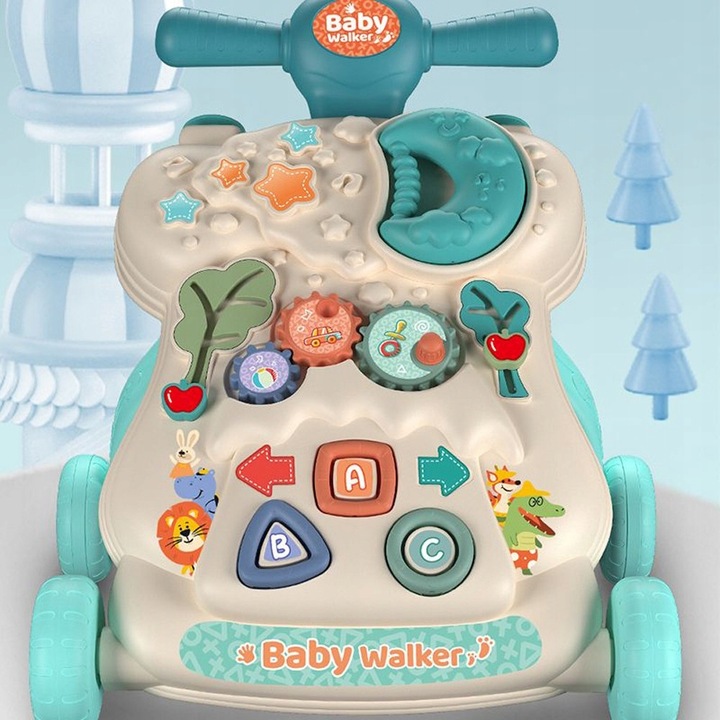 Chodzik Wielofunkcyjny Interaktywny Jeździk Pchacz 3w1 edukacyjny interakty