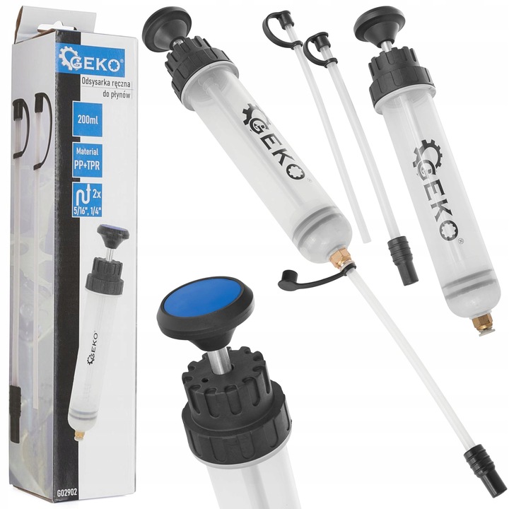 GEKO ODSYSARKA RĘCZNA DO PŁYNÓW OLEJU STRZYKAWKA WYSYSARKA RĘCZNA 200ML
