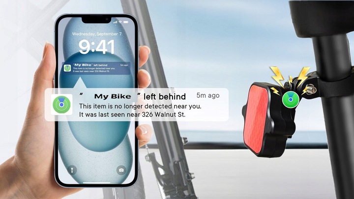 Lokalizator GPS LiTag MiLi lampka tylna do roweru światło rowerow IOS APPLE