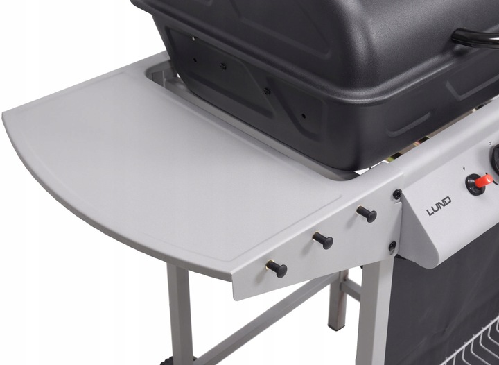 GRILL GAZOWY OGRODOWY BAVEN 2 PALNIKI, 5,5KW Z POKRYWĄ Z TERMOMETREM LUND