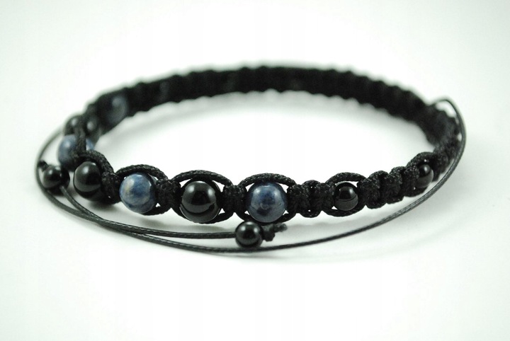 Bransoletka makrama TURMALIN SZAFIR ochrona i optymizm