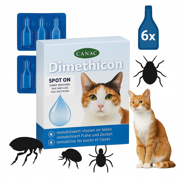 Krople Canac przeciw kleszczom, przeciw pchłom 6 ml 20 g