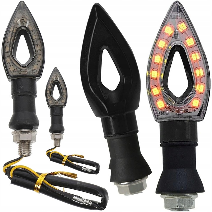 4 KIERUNKOWSKAZY MOTOCYKLOWE LED DO SKUTERA MOTOCYKLA QUAD KIERUNKI MIGACZE