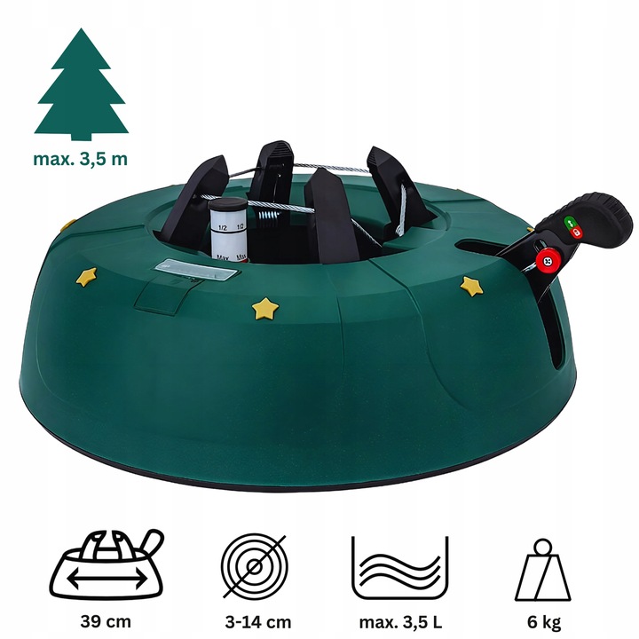 STABILNY STOJAK CHOINKOWY SAMOZACISKOWY NA ŻYWĄ CHOINKĘ WYSOKOŚĆ DO 3,5METR