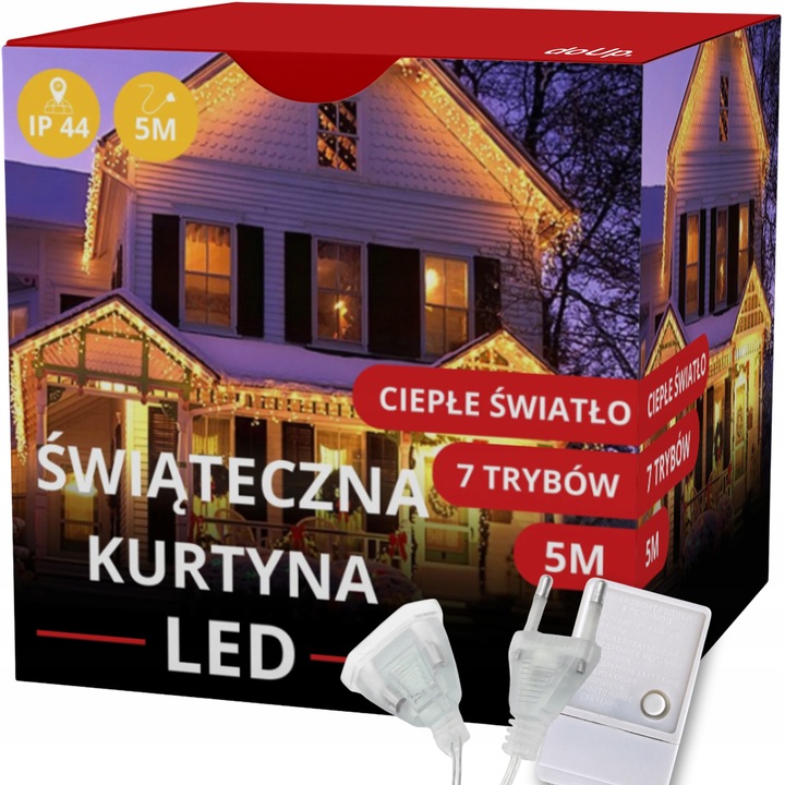 GIRLANDA LED ŚWIĄTECZNA 5M 150 LAMPEK KURTYNA DO DOMU WNĘTRZA NA ZEWNĄTRZ