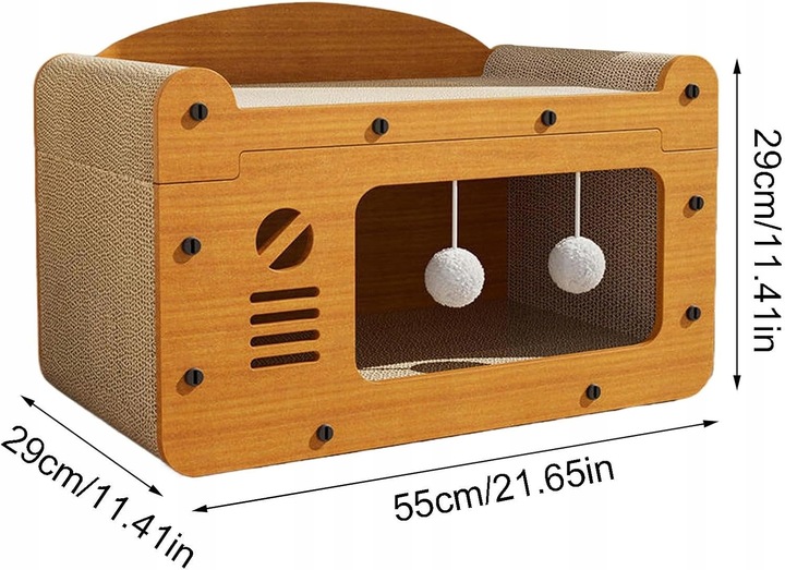 DRAPAK DOMEK DLA KOTA LEGOWISKO Z TEKTURY I MDF EKOLOGICZNY Piętrowy