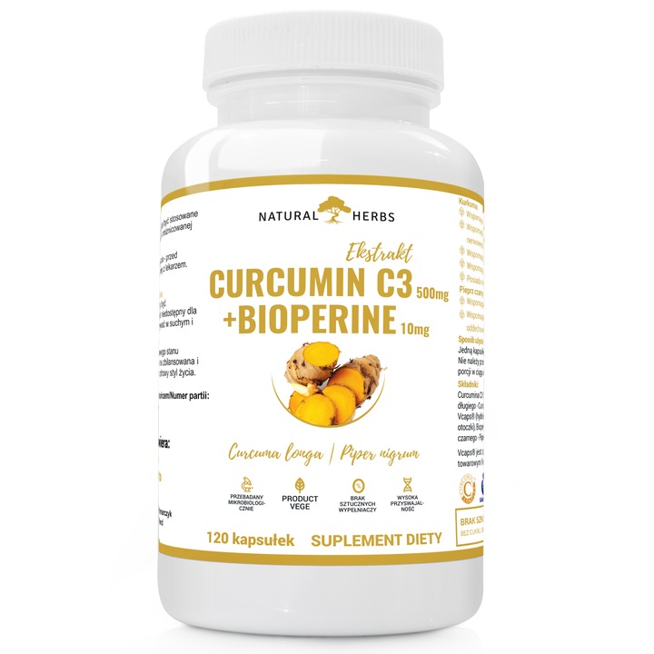 KURKUMINA + PIPERYNA CURCUMIN C3 turmeric 3x120k