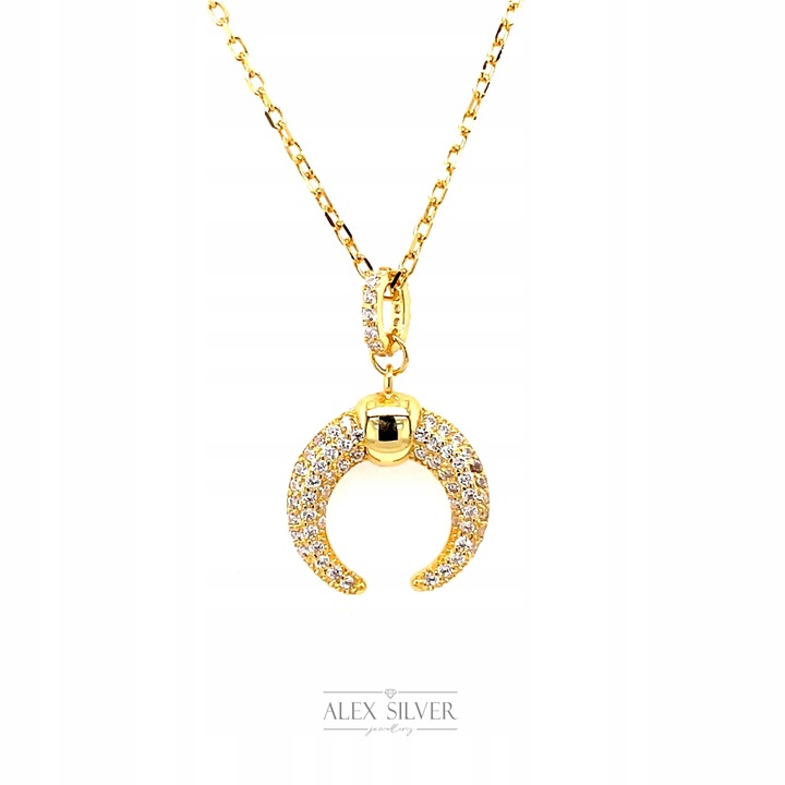 Naszyjnik pozłacany z księżycem 925