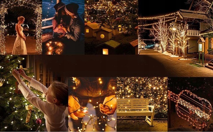 LAMPKI CHOINKOWE OŚWIETLENIE ŚWIĄTECZNE LED 1000 DIOD WEWNĘTRZNE ZEWNĘTRZNE