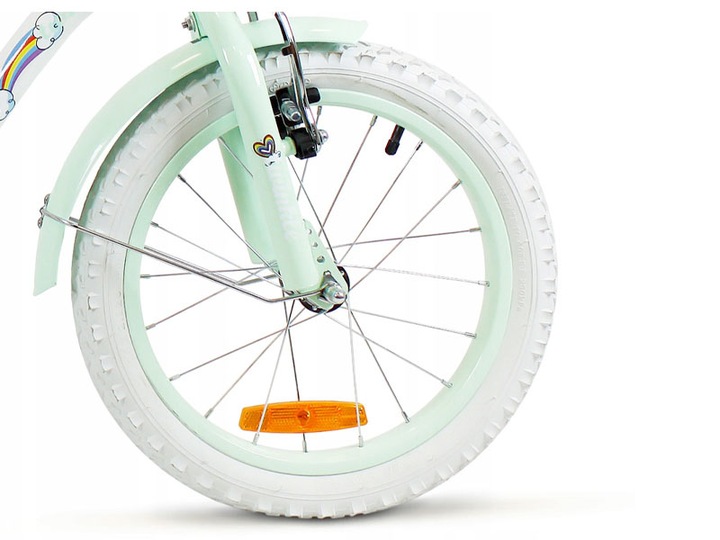 ROWER ROWEREK DZIECIĘCY DLA DZIEWCZYNKI PROWADNIK KOŁO 16 CALI RAINBOW MINT