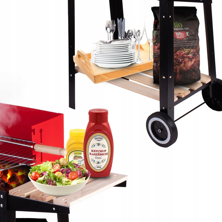 GRILL OGRODOWY WĘGLOWY PRZENOŚNY RUSZT KÓŁKA