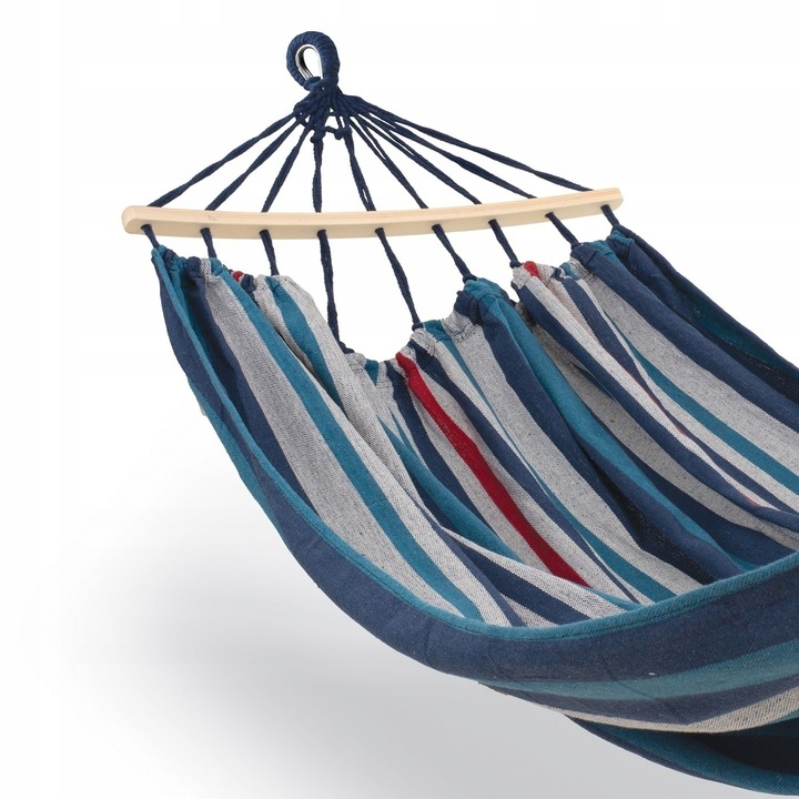 HAMAK Ogrodowy DWUOSOBOWY POKROWIEC Torba Tadar Paski Blue 200x150cm