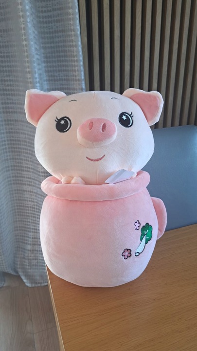 Świnka w Kubku duży pluszowy miś 48 cm bez kocyka DOSTĘPNA super prezent